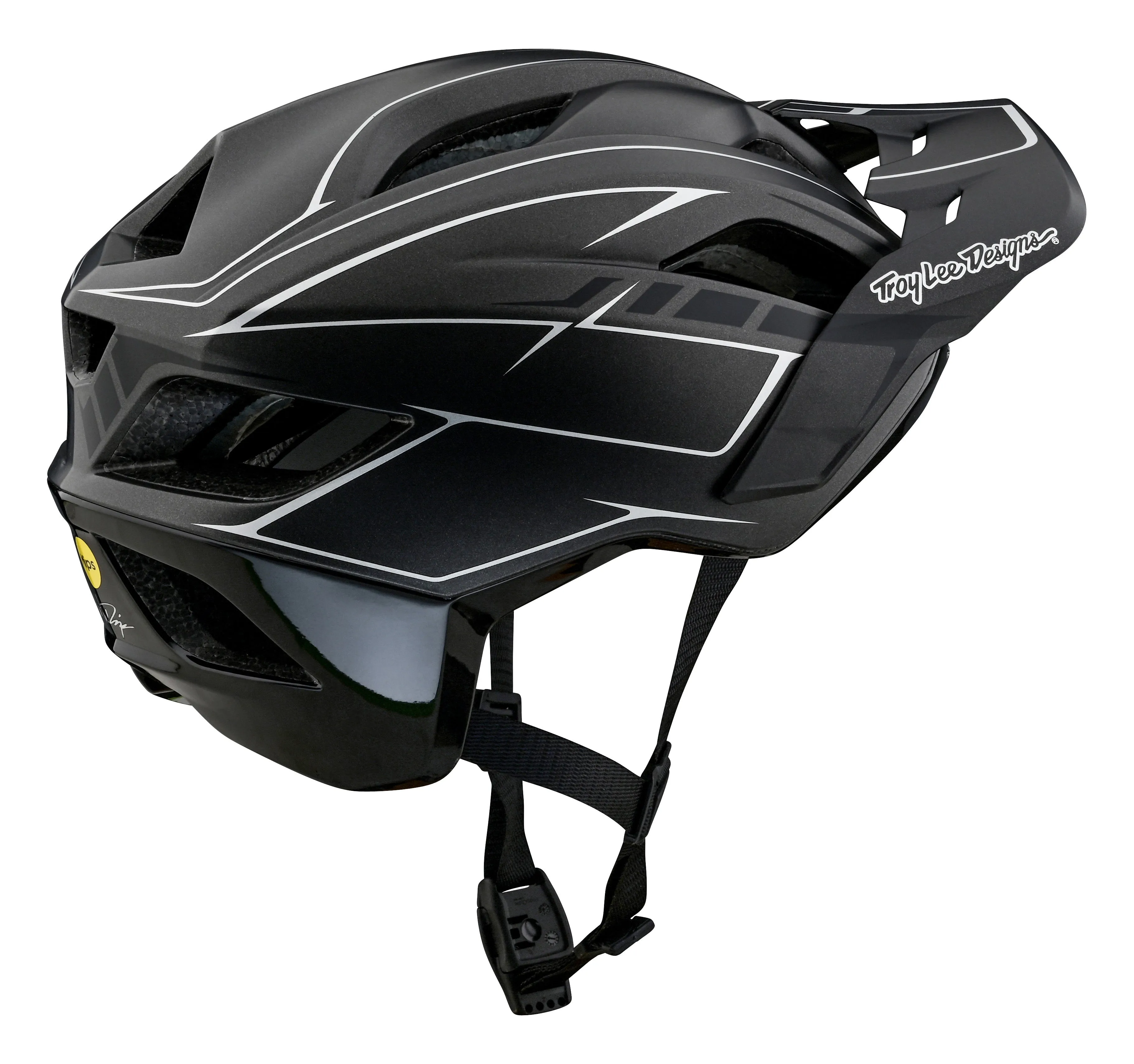 Troy Lee Designs Flowline SE MTB Helmet - Badge - Pinstripe - Charcoal-Black