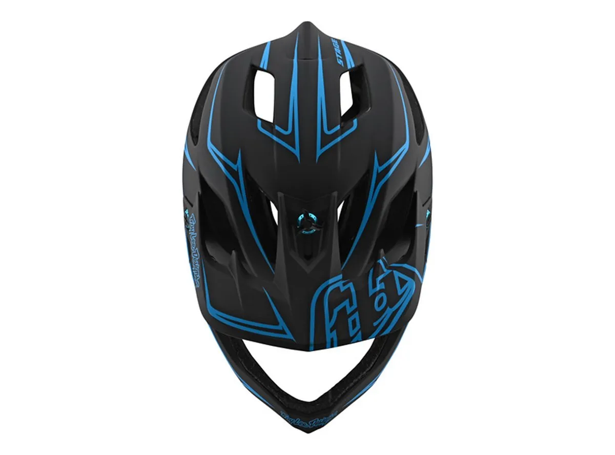 Troy Lee Designs Stage Full Face Helmet - Pinstripe - Black-Cyan - 2020