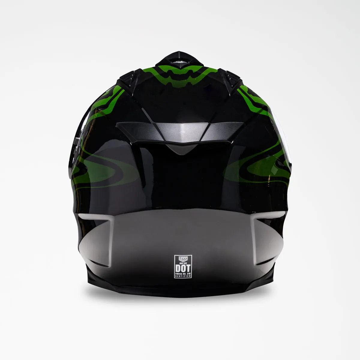 Voss 601 D2 Dual Sport Green Slick Helmet