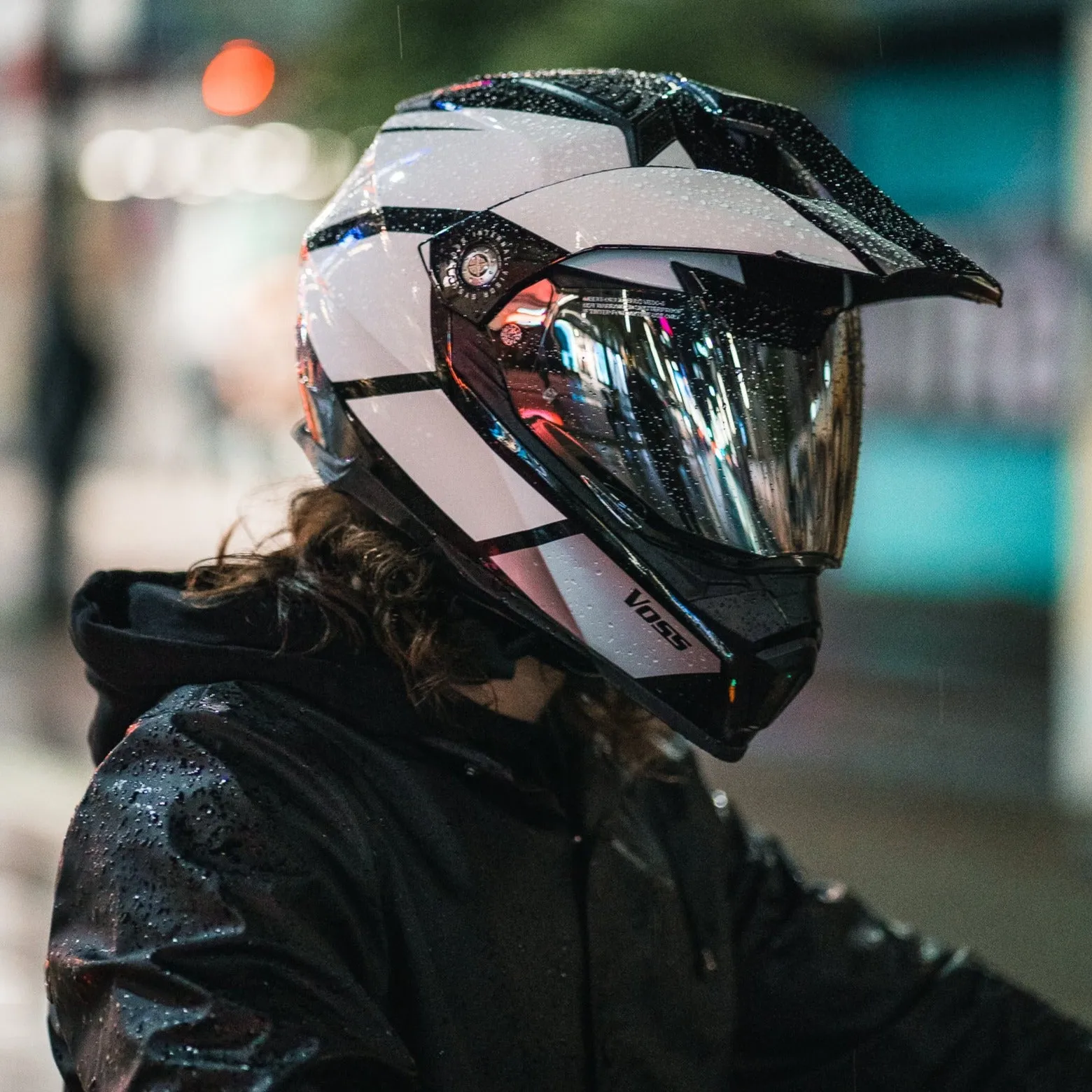 Voss 601 D2 Dual Sport White Inertia Helmet