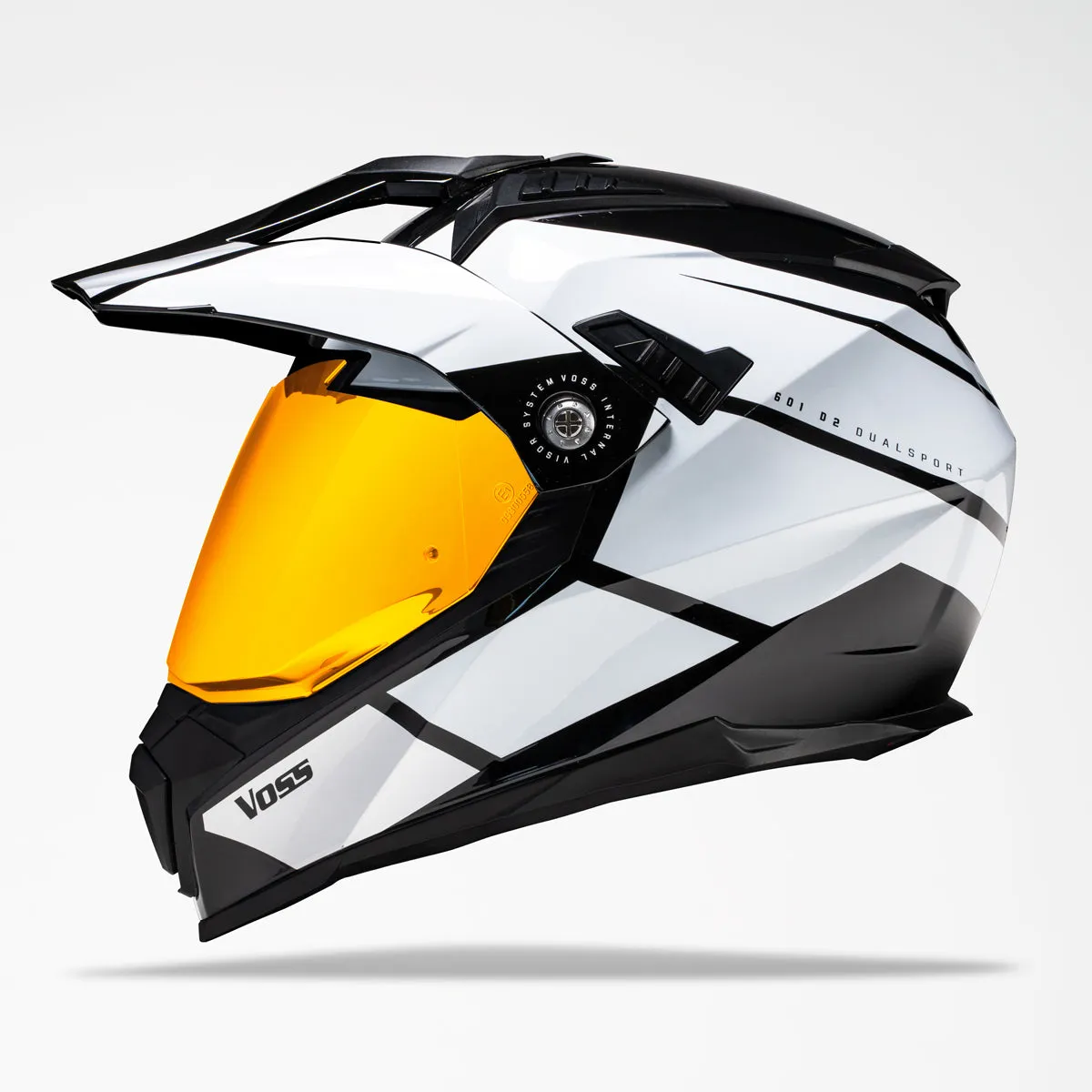 Voss 601 D2 Dual Sport White Inertia Helmet