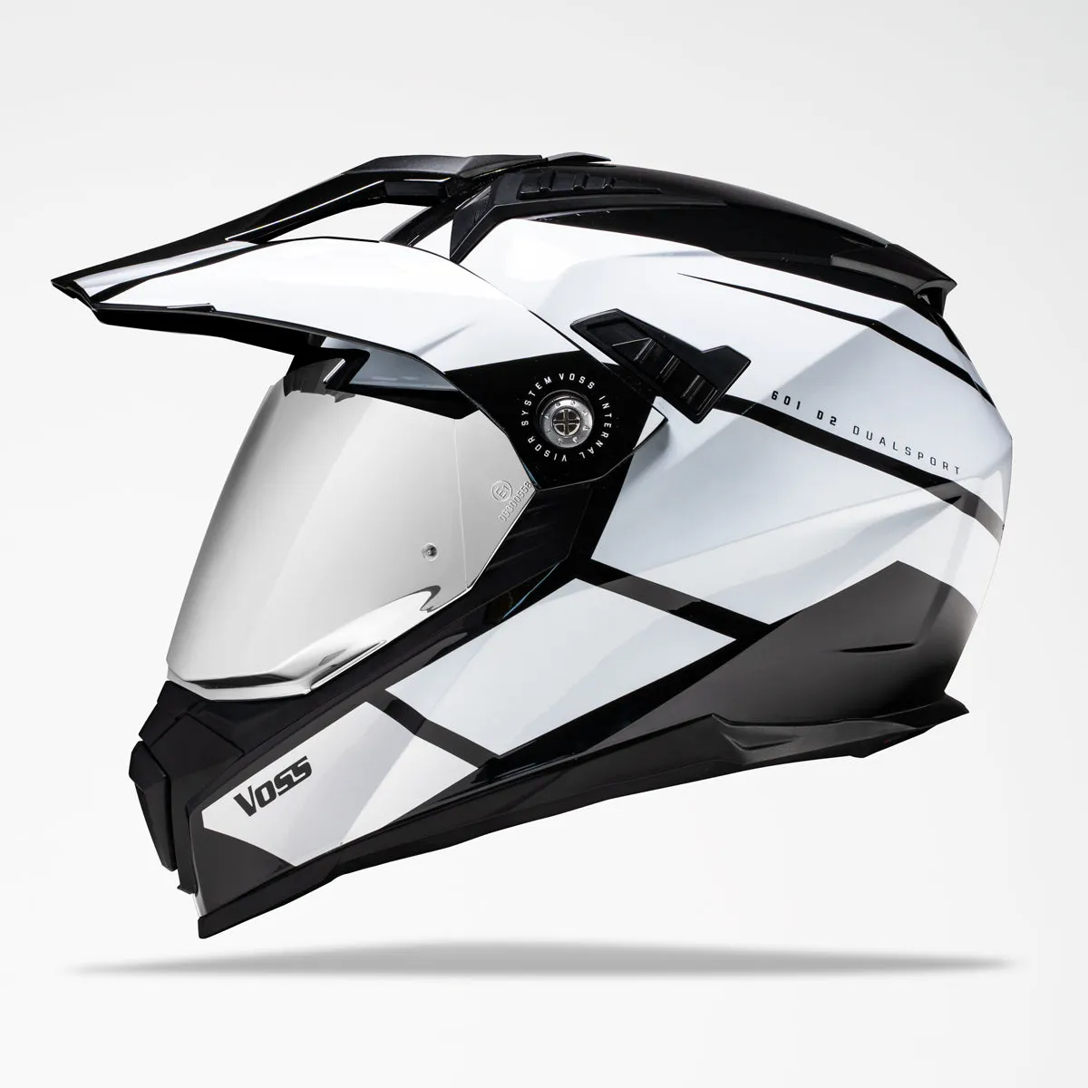 Voss 601 D2 Dual Sport White Inertia Helmet