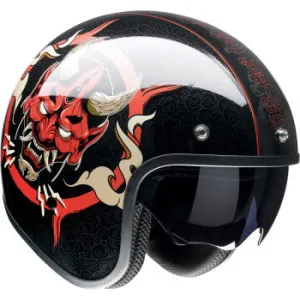 Z1R Open Face Helmet SV Saturn Helmet Devilish Gloss Black/Red
